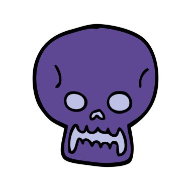 çizgi film doodle Cadılar Bayramı kafatası