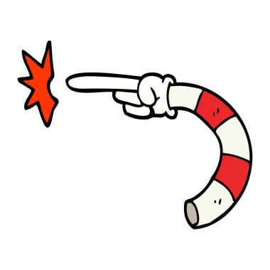 çizgi film doodle işaret eden bir ele