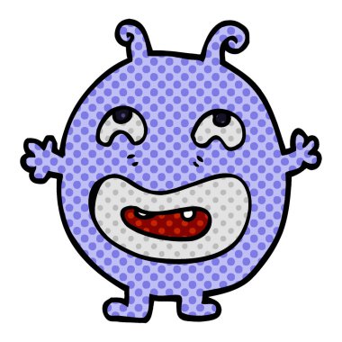 karikatür canavar beyaz arka plan üzerinde doodle