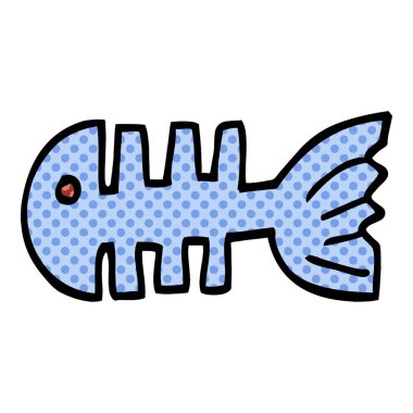 çizgi film doodle balık kemikleri