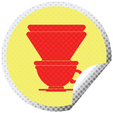 kahve filtre Kupası dairesel peeling etiket