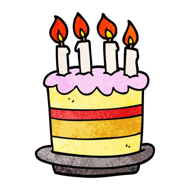 çizgi film doodle Doğum günü pastası