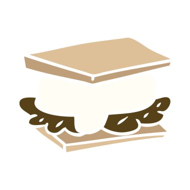 Smore düz renk stil çizgi film