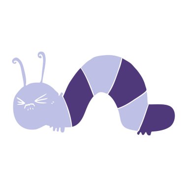 düz renk tarzı çizgi film kızgın tırtıl