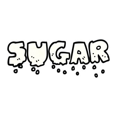 çizgi film doodle kelime şeker