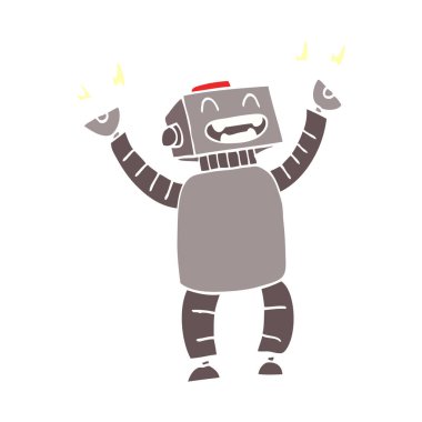 çizgi film doodle mutlu robot