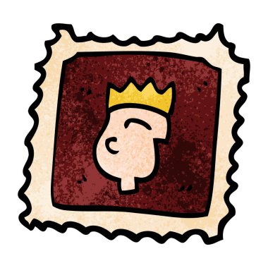 karton pul Kral vektör çizim