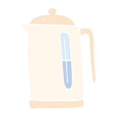 düz renk illüstrasyon karikatür su ısıtıcısı