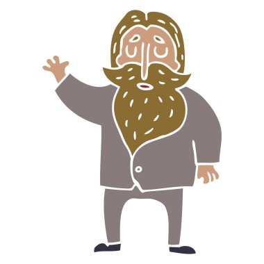 çizgi film doodle yaşlı adam sallayarak