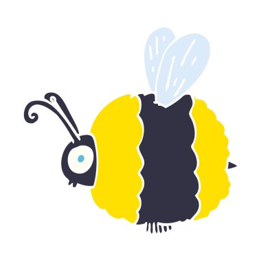 çizgi film doodle arı vektör çizim