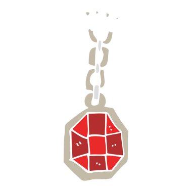 düz renk illüstrasyon büyük mücevher kolye