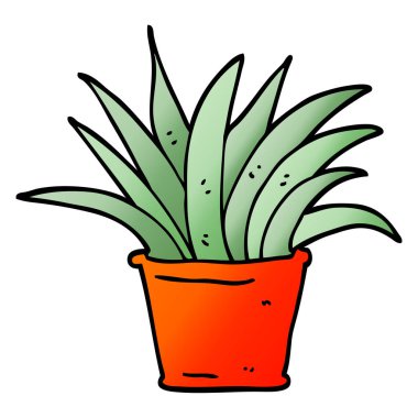 vektör degrade illüstrasyon karikatür Ev bitkisi