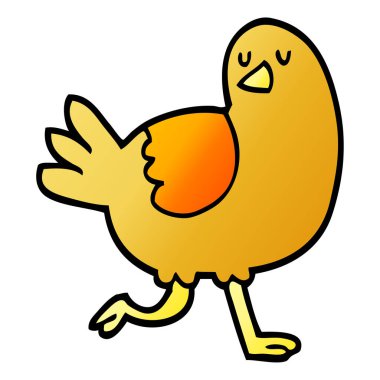 vektör degrade illüstrasyon karikatür kuş çalışan