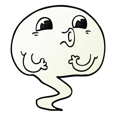 korkunç çizgi film doodle hayalet, vektör, illüstrasyon