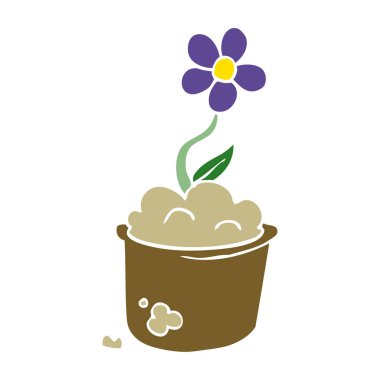 Doodle saksıyı çizgi film