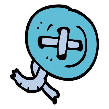 Doodle eski düğmesi illüstrasyon karikatür