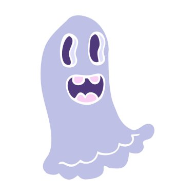 karikatür doodle ürkütücü hayalet, vektör, illüstrasyon