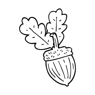 çizgi film doodle meşe palamudu illüstrasyon