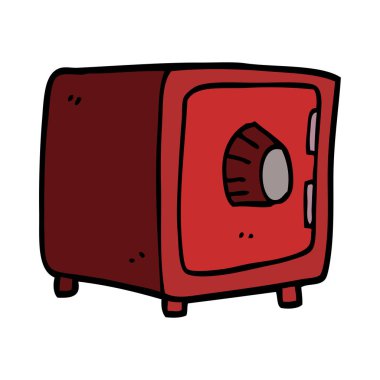 çizgi film doodle kilitli kasa