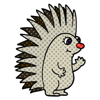 çizgi film doodle dikenli kirpi