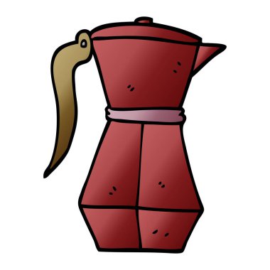 çizgi film doodle espresso kahve pot