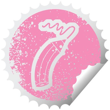 sıkıntılı etiket simge tasarlamak bir çizgi çekerek bir kalem