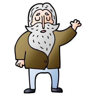 çizgi film doodle sakallı adam