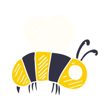 çizgi film doodle arı illüstrasyon