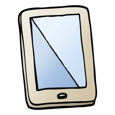 vektör degrade illüstrasyon karikatür bilgisayar tablet