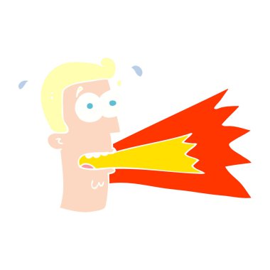 bağıran adam düz renkli çizimi