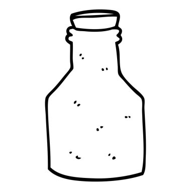 çizgi çizme çizgi film eski seramik şişe mantarı ile