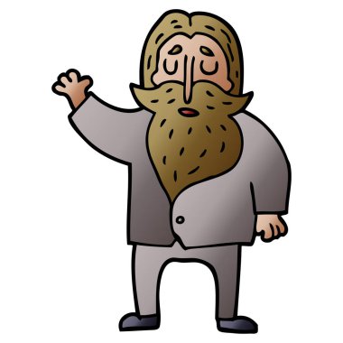 çizgi film doodle yaşlı adam sallayarak