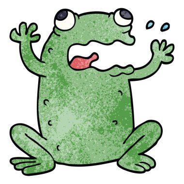 çizgi film doodle çılgın kurbağa