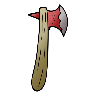 çizgi film doodle beyaz zemin üzerine balta