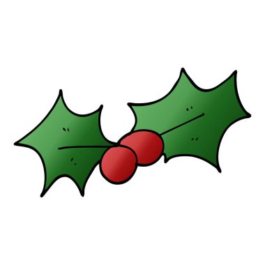 karikatür Noel holly doodle