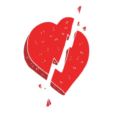 düz renk kırık kalp simgesinin resmi