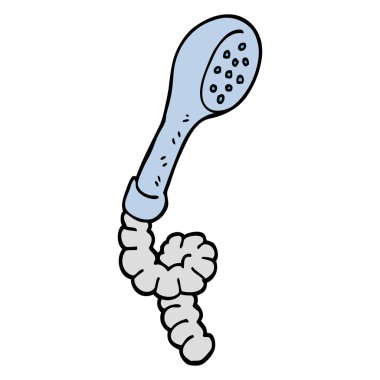 çizilmiş doodle tarzı çizgi film duş başlığı el