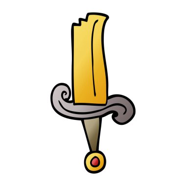 çizgi film jeweled doodle kılıç