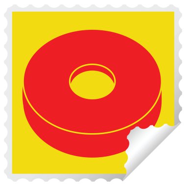 donut grafik vektör kare Etiket soyma