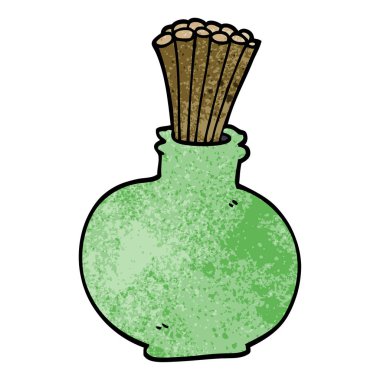 çizgi film doodle sazlık vazo