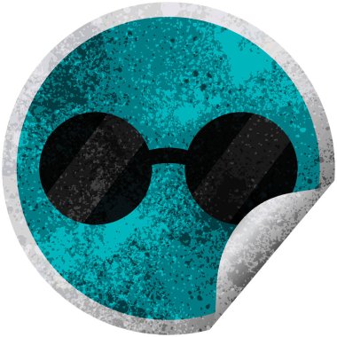 güneş gözlüğü grafik vektör çizim dairesel etiket