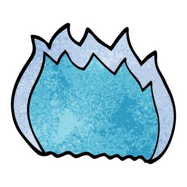 çizgi film doodle mavi alev