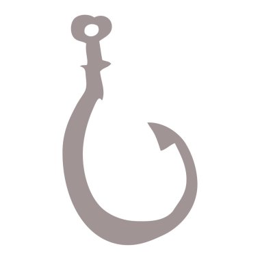 çizgi film doodle büyük balık kanca