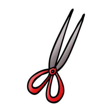 Doodle açık makas çizgi film