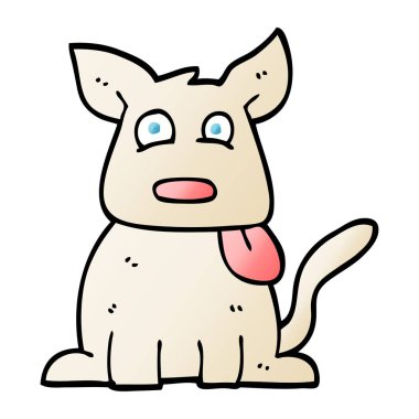 vektör degrade illüstrasyon karikatür mutlu köpek