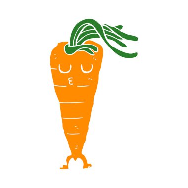 düz renk tarzı çizgi film havuç