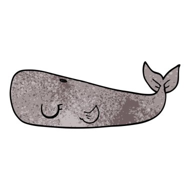 çizgi film doodle balina vektör çizim