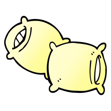 çizgi film doodle yastık illüstrasyon