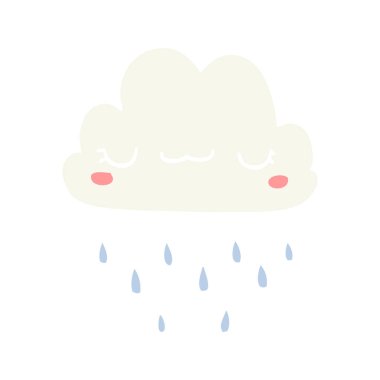 düz renk tarzı çizgi film fırtına bulutu