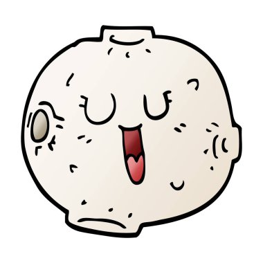 mutlu karikatür doodle ay